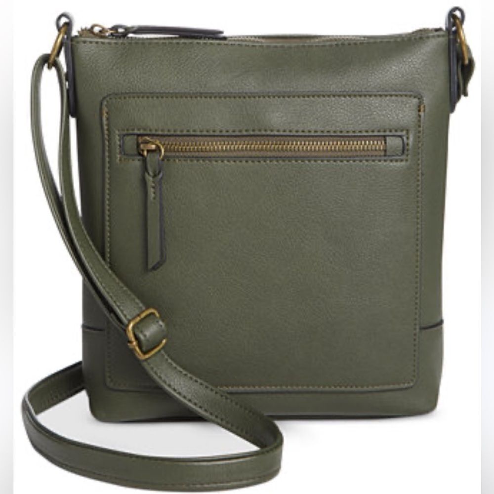 Style & Co Hudsonn Crossbody Bag Black -Small, Zip Closure, Adjustable Strap bag